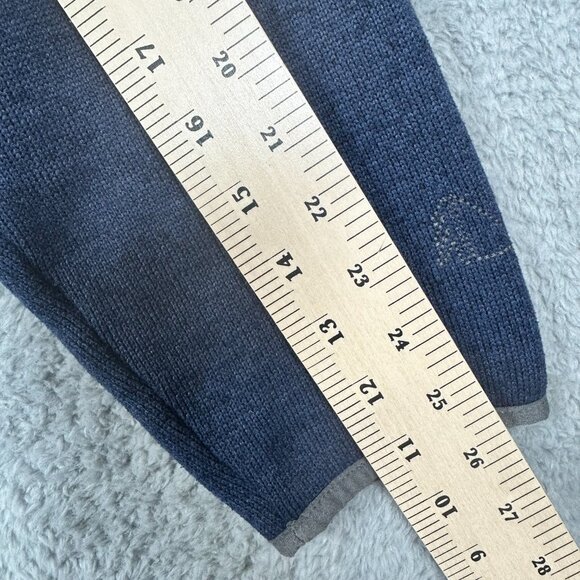 LL Bean Mens Sweater Fleece Pullover Blue 1/4 Snap Slightly Fitted Size XL - Picture 11 of 14